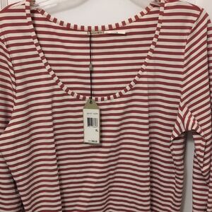 Classic Red and White Striped Long Sleeve Top